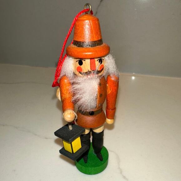 New Vintage Wooden Nutcracker Ornament Lantern 4” - Picture 1 of 5